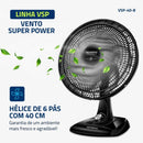 Ventilador de Mesa 40cm Super Power Mondial 140W